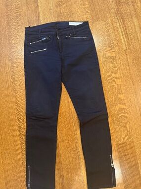 rag & bone Black Zip-Accent Skinny Jeans
